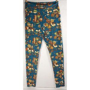 LuLaRoe Womens Pants/Capris: Elastic Waist/Spandex -  One Size Green/Orange